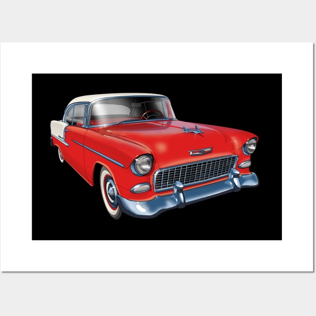 1955 Chevrolet in red Wall Art by candcretro